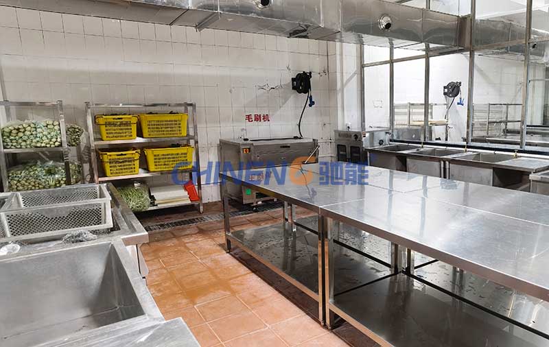 虎门捷胜小学厨房蔬菜加工区