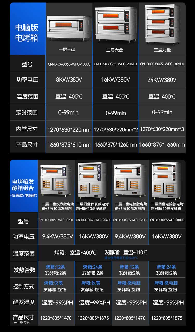 电脑版商用电烤箱参数图