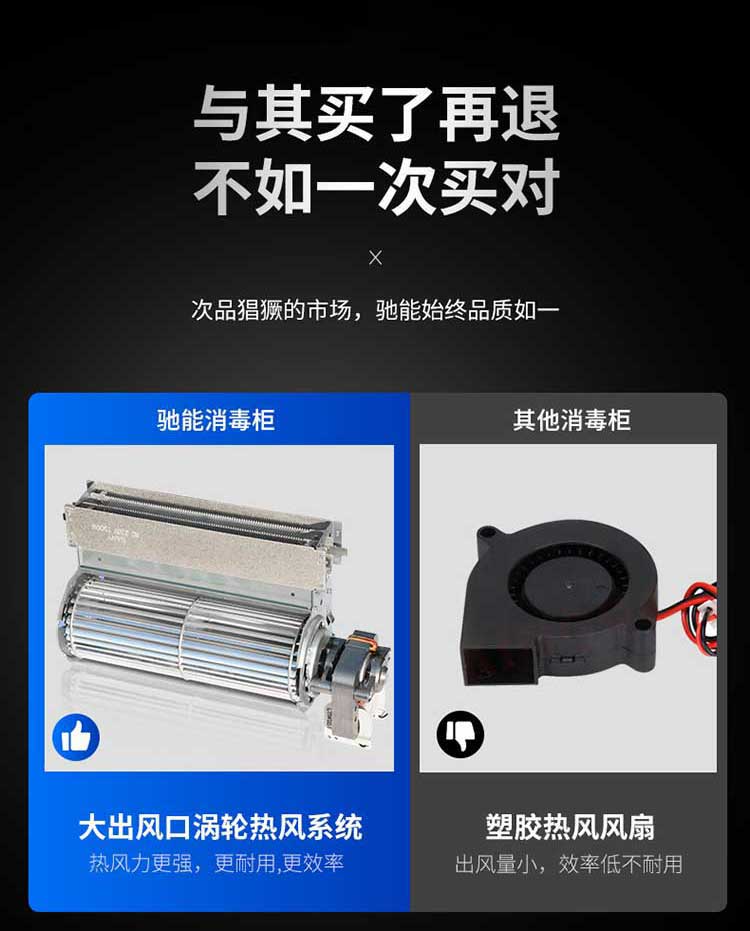 多格消毒柜大出风口涡轮热风系统