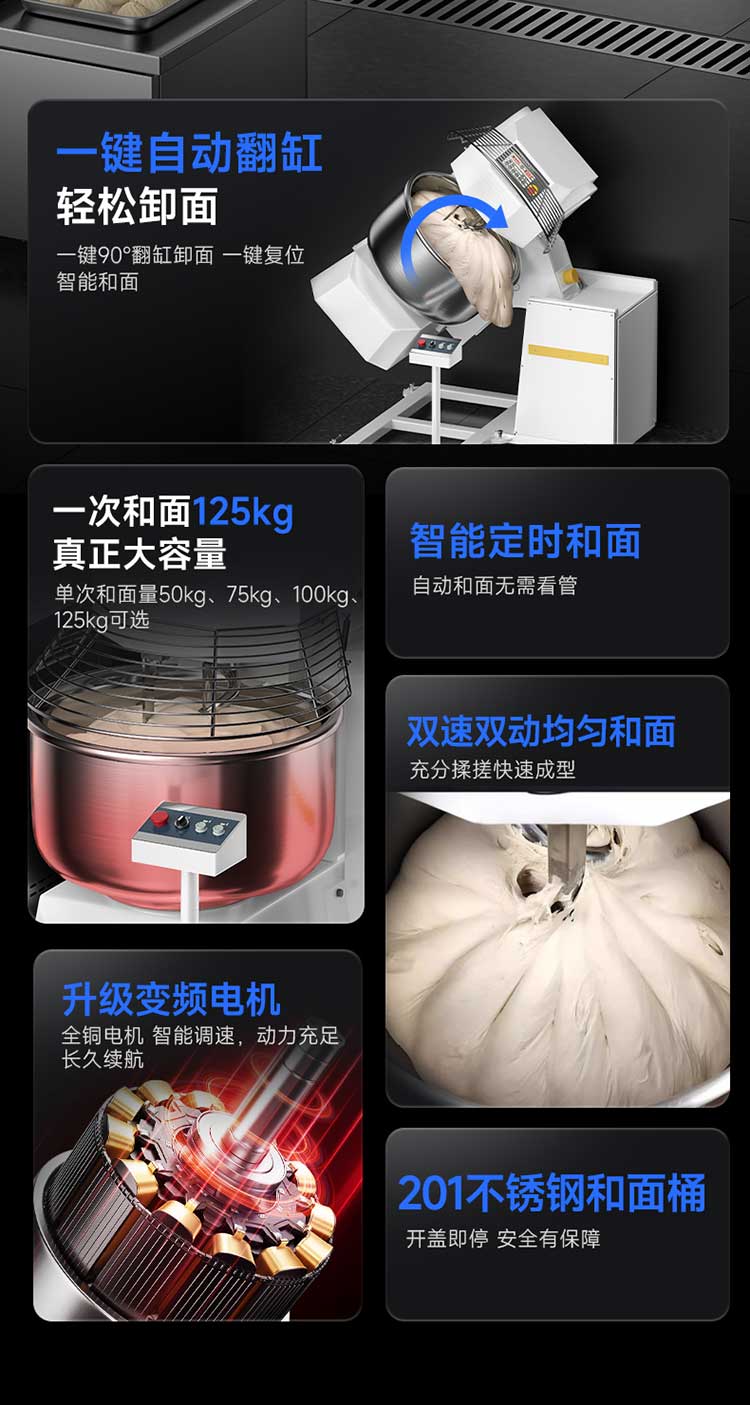 大型翻缸式和面机核心功能