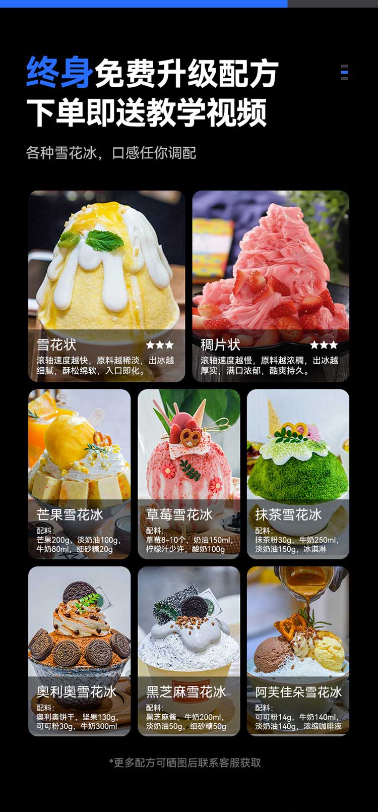 雪花冰机免费配方教学视频