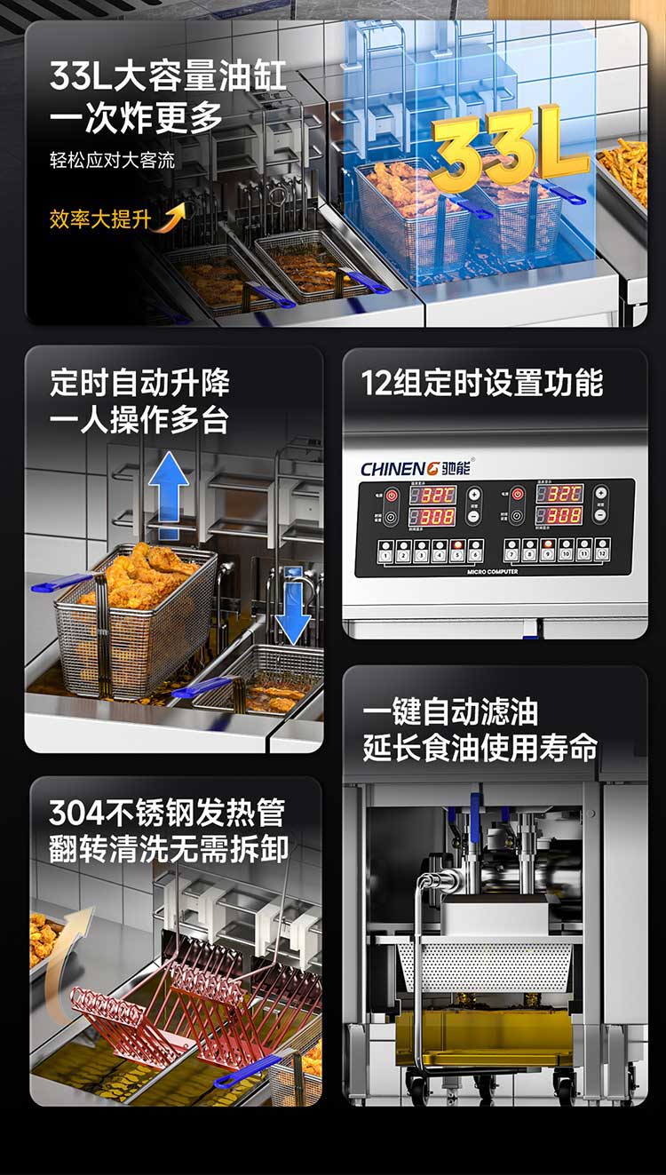 自动升降电炸炉核心功能