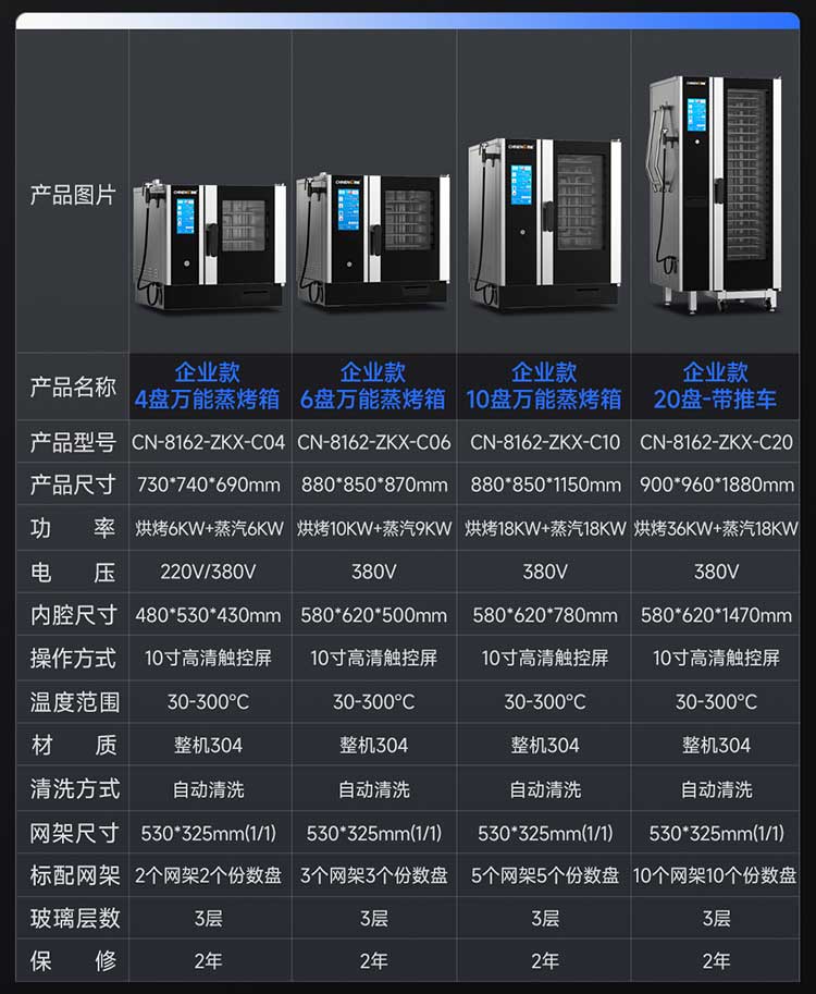企业款万能蒸烤箱参数图